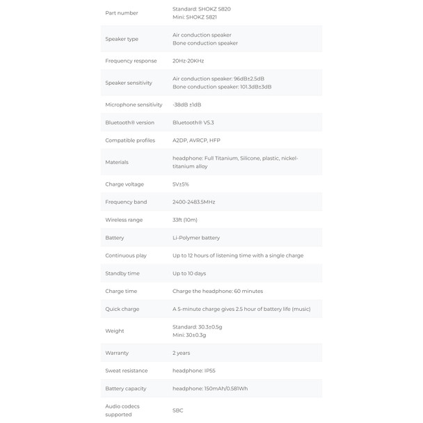 SHOKZ OpenRun Pro 2 Mini Wireless Hybrid Sports Silver Headphones (S821-MN-SR-US-326)