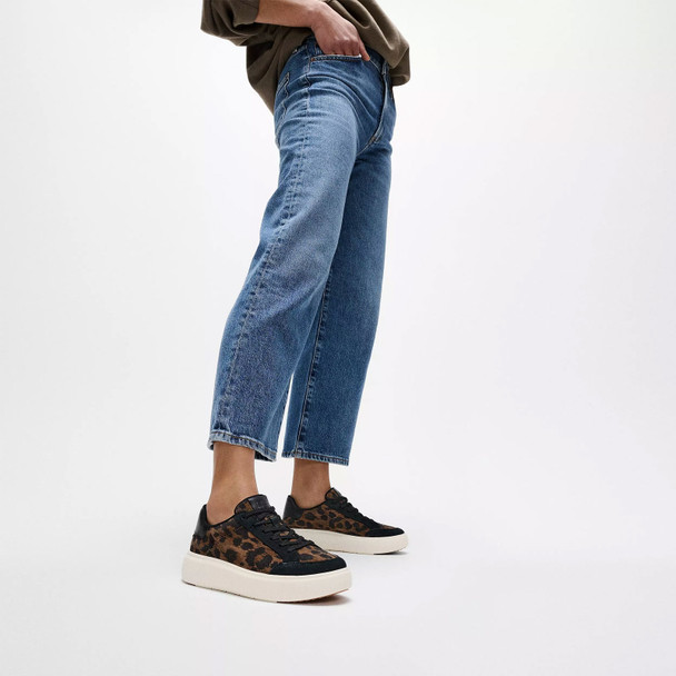 FITFLOP Women's RTG Leopard Suede Black/Chocolate Mix Sneakers