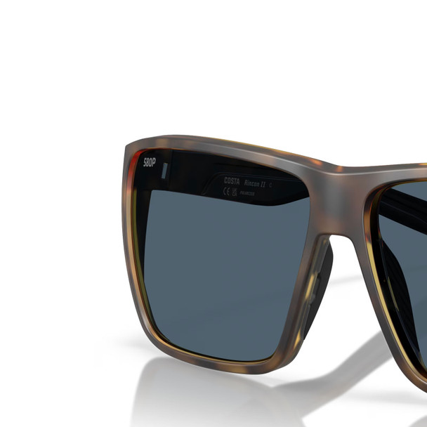 COSTA DEL MAR Men's Rincon II Matte Tortoise/Gray Polarized 580P Sunglasses (06S9121-91211164)