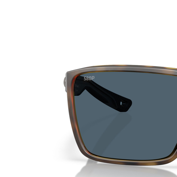 COSTA DEL MAR Men's Rincon II Matte Tortoise/Gray Polarized 580P Sunglasses (06S9121-91211164)