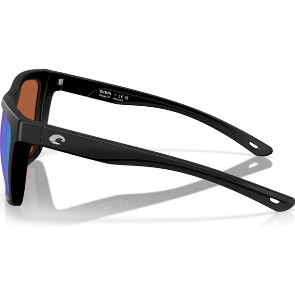 COSTA DEL MAR Women's Panga II Matte Black/Green Mirror 580P Polarized Sunglasses (06S9122-91221057)