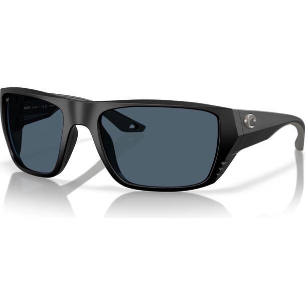 COSTA DEL MAR Men's Finlet Matte Black/Gray 580p Polarized Sunglasses 06S9118-91180559