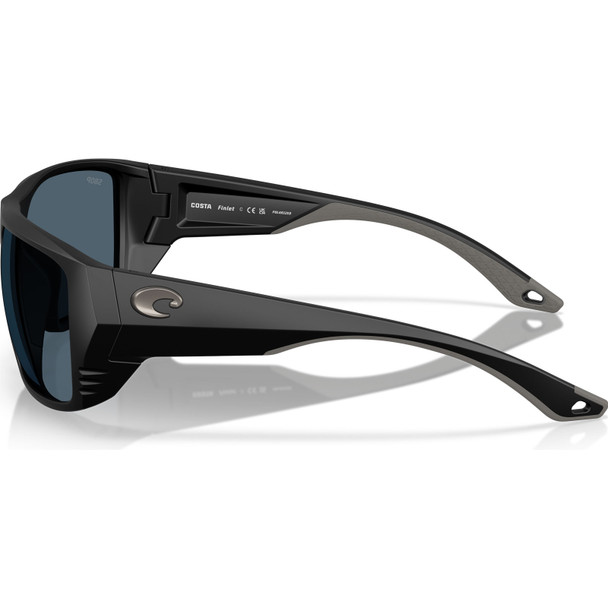 COSTA DEL MAR Men's Finlet Matte Black/Gray 580p Polarized Sunglasses 06S9118-91180559