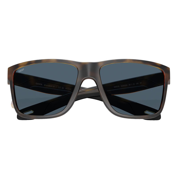 COSTA DEL MAR Men's Broadbill II Matte Tortoise/Gray 580P Polarized Sunglasses 06S9120-91200858