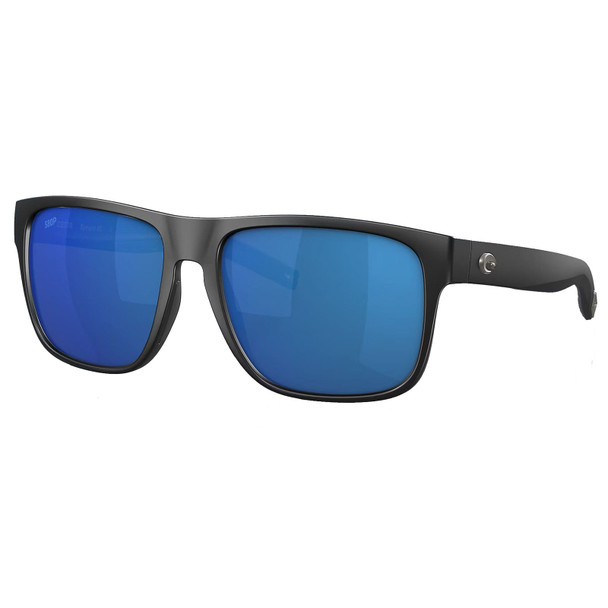 COSTA DEL MAR Men's Spearo XL Matte Black/Blue Mirror Polarized Sunglasses 06S9013-90130559