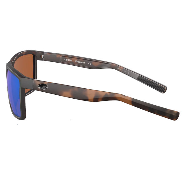 COSTA DEL MAR Men's Rinconcito Matte Tortoise/Green Mirror Polarized Sunglasses 06S9016-90161160