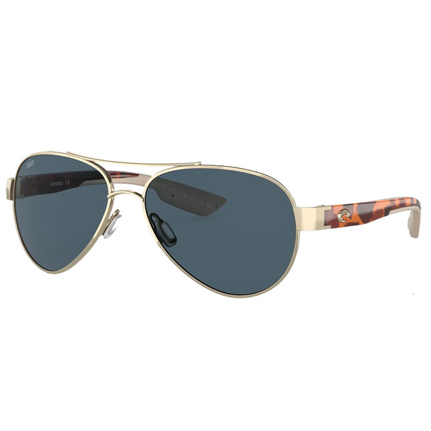 COSTA DEL MAR Women's Loreto Rose Gold With Tortoise Temples/Gray Polarized Sunglasses 06S4006-40060456