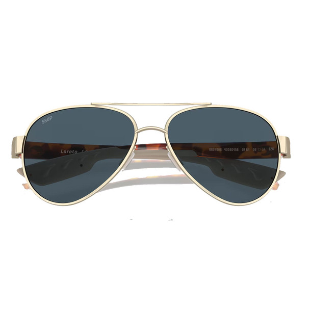 COSTA DEL MAR Women's Loreto Rose Gold With Tortoise Temples/Gray Polarized Sunglasses 06S4006-40060456