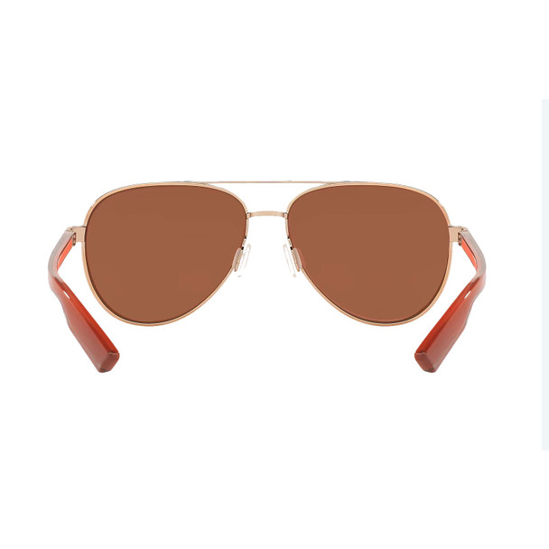 COSTA DEL MAR Men's Peli Shiny Rose Gold/Copper Silver Mirror Polarized Sunglasses 06S4002-40022157