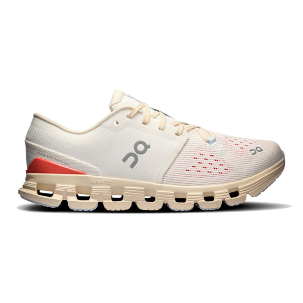 ON FOOTWEAR Womens Cloud X 4 Ivory/Salmon Training Shoes