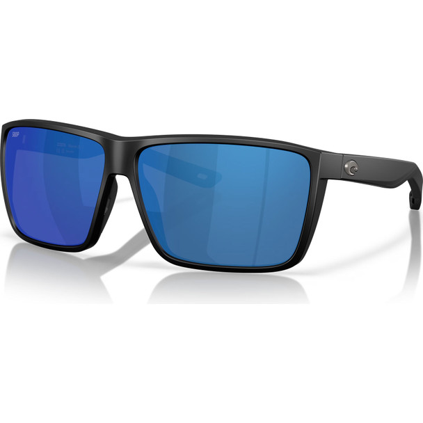 COSTA DEL MAR Men's Rincon II Matte Black/Blue Mirror Polarized 580P Sunglasses 06S9121-91210364