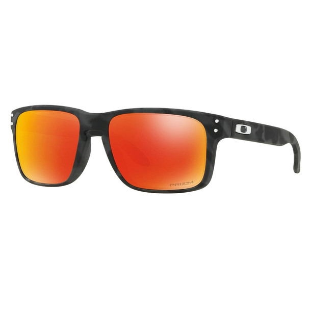 OAKLEY Holbrook Sunglasses with Black Camo Frame and Prizm Ruby Lens OO9102-E955
