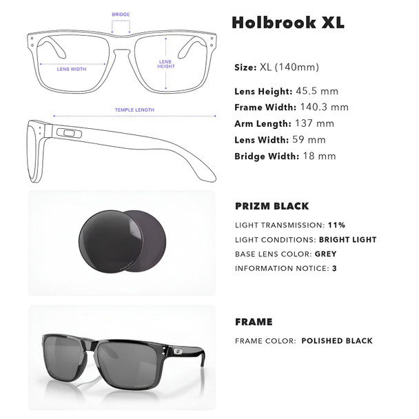 OAKLEY Holbrook XL Sunglasses with Polished Black Frame and Prizm Black Lens OO9417-1659