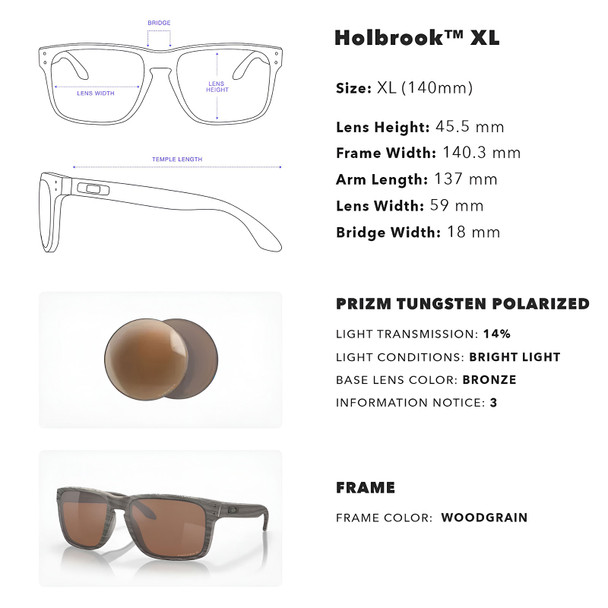 OAKLEY Holbrook XL Sunglasses with Woodgrain Frame and Prizm Tungsten Polarized Lens OO9417-0659