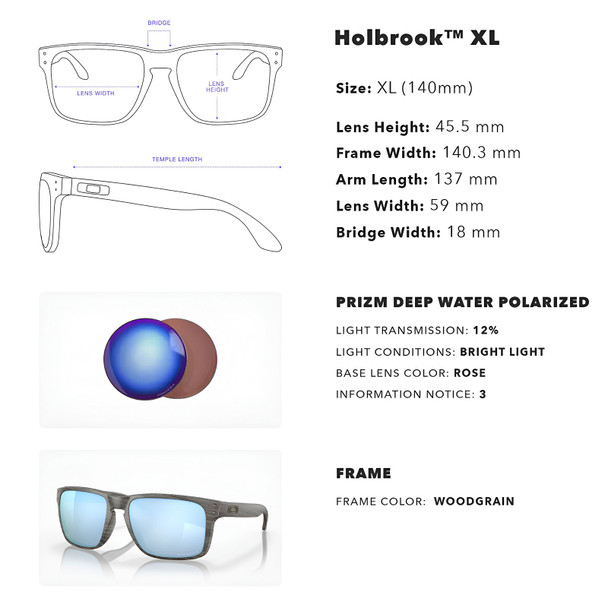 OAKLEY Holbrook XL Sunglasses with Woodgrain Frame and Prizm Deep Water Polarized Lens OO9417-1959