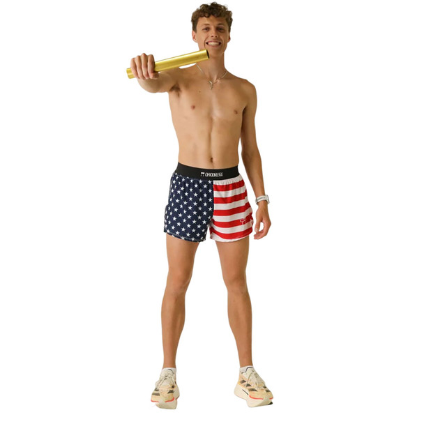 CHICKNLEGS Men's USA 4" Half Split Shorts