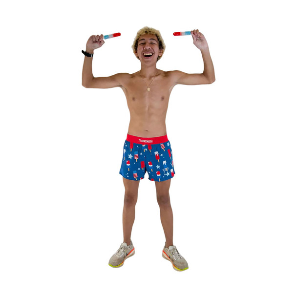 CHICKNLEGS Men's USA Popsicles 4" Half Split Shorts