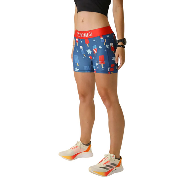 CHICKNLEGS Women's USA Popsicles 3" Compression Shorts
