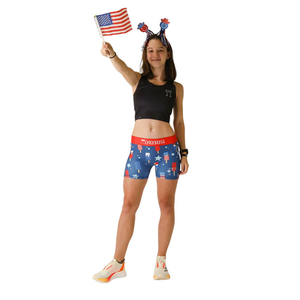CHICKNLEGS Women's USA Popsicles 3" Compression Shorts