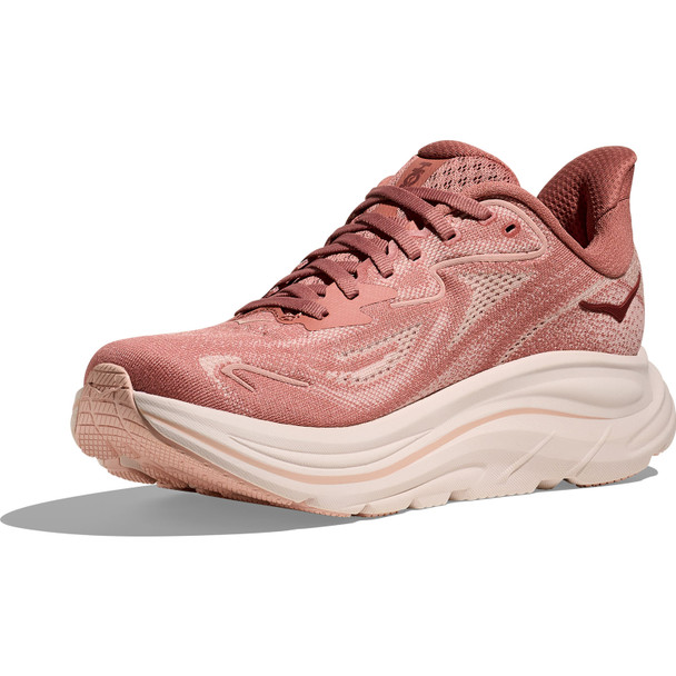HOKA Women's Clifton 10 Wide Blush/Rose Latte Shoes