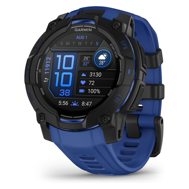 GARMIN Instinct 3 Amoled 45mm Black With Bolt Blue/Black Band GPS Smartwatch (010-02936-03)