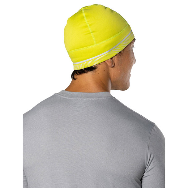 NATHAN SPORTS HyperNight Reflective Hi Vis Yellow/Geo Print Beanie (NS10400-40044-OSFM)