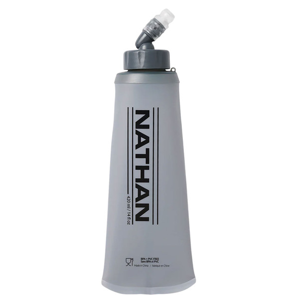 NATHAN SPORTS Quick Start 14oz Grey Soft Flask (NS71060-80002-OSFA)