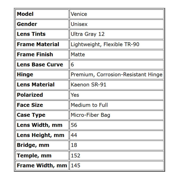 KAENON Venice Navy/Ultra Gray 12% Polarized Sunglasses (070NAVYGN-UG12)