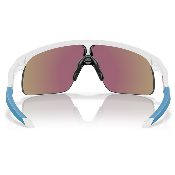 OAKLEY Youth Resistor Polished White Frame/Prizm Sapphire Lenses Sunglasses (OJ9010-0723)