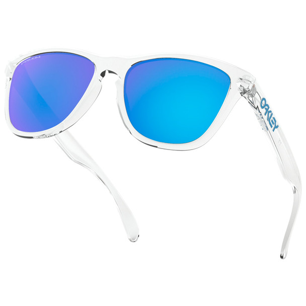 OAKLEY Frogskins Crystal Clear w/ Prizm Sapphire Sunglasses (OO9013-D055)