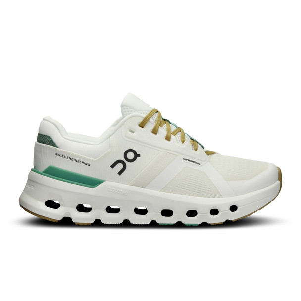 ON FOOTWEAR Women's Cloudrunner 2 White/Green Running Shoes