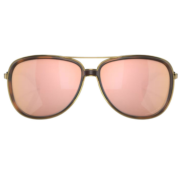 OAKLEY Women's Split Time Sunglasses with Brown Tortoise Frame and Prizm Rose Gold Polarized Lens (OO4129-1458)