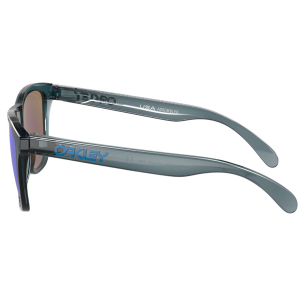 OAKLEY Men's Frogskins Sunglasses with Crystal Black Frame and Prizm Sapphire Polarized Lens (OO9013-F655)