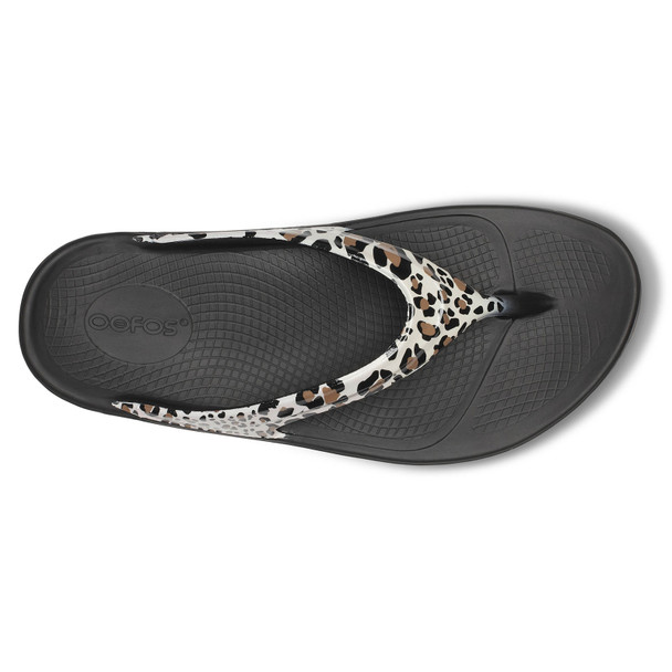 OOFOS Women's OOlala Limited Thong Leopard Recovery Sandals