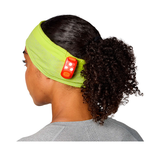 NATHAN SPORTS HyperNight Reflective Hi Vis Yellow/Hex Print Headband 2 (NS20150-40072-OSFM)