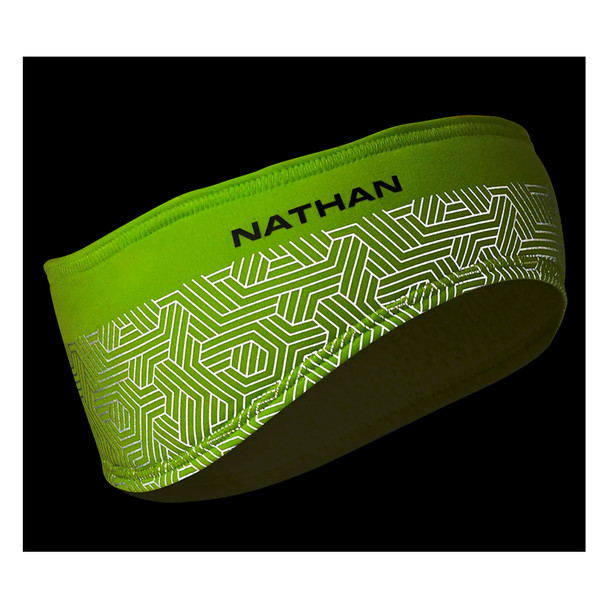 NATHAN SPORTS HyperNight Reflective Hi Vis Yellow/Hex Print Headband 2 (NS20150-40072-OSFM)