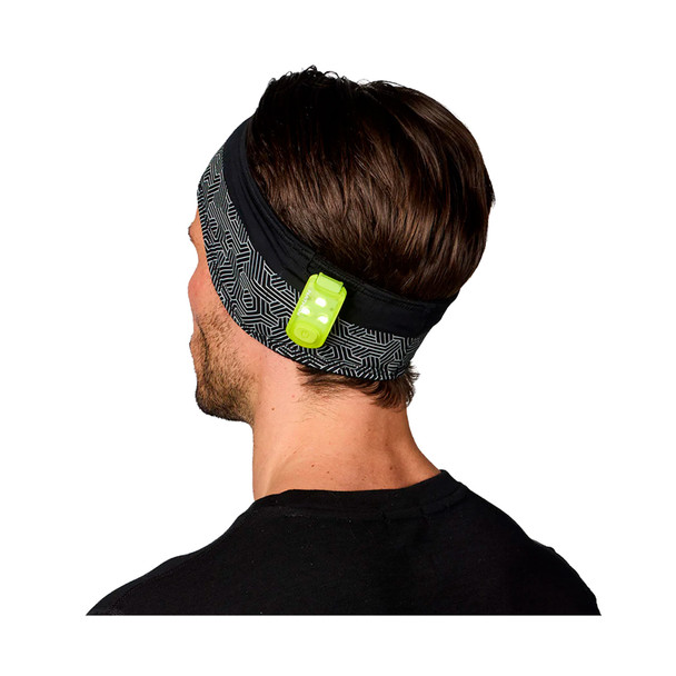 NATHAN SPORTS HyperNight Reflective Black/Hex Print Headband 2 (NS20150-00320-OSFM)