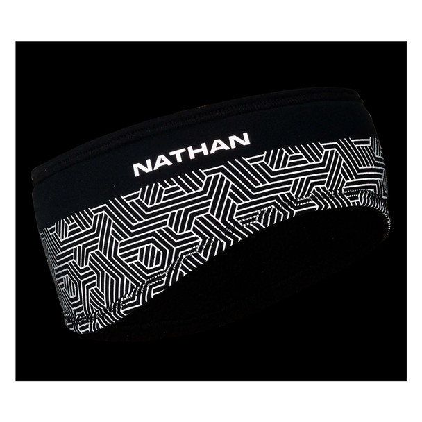 NATHAN SPORTS HyperNight Reflective Black/Hex Print Headband 2 (NS20150-00320-OSFM)