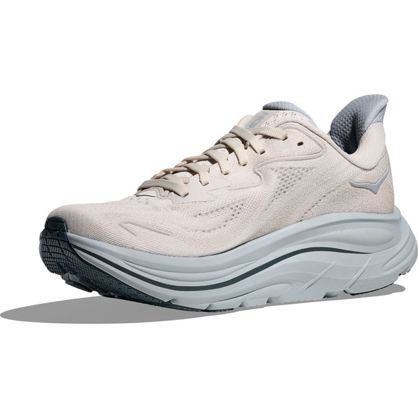 HOKA Women's Clifton 10 X-Wide Grout/Mineral Blue Shoes