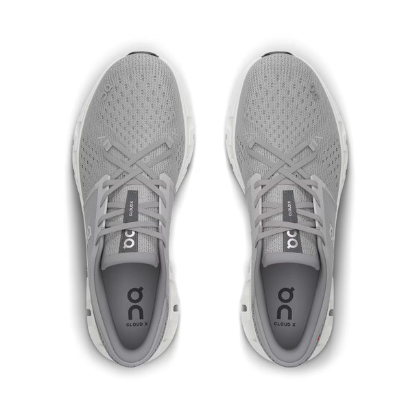 ON FOOTWEAR Men's Cloud X 4 Alloy/Ivory Running Shoes