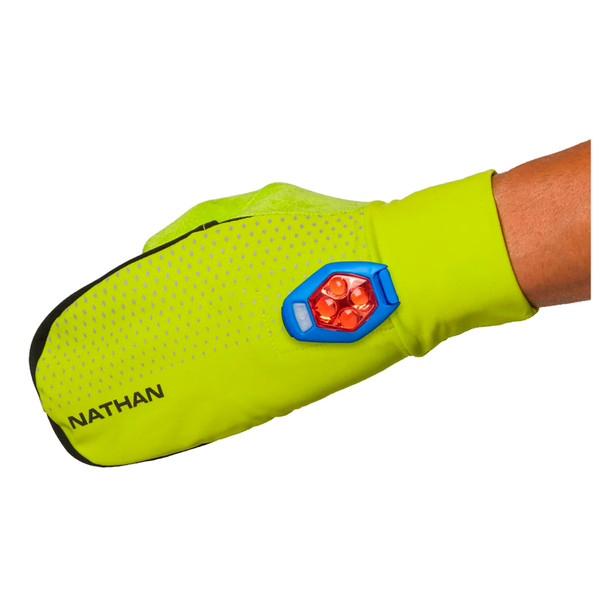 NATHAN SPORTS HyperNight Reflective Convertible Hi Vis Yellow/Geo Print Mitt