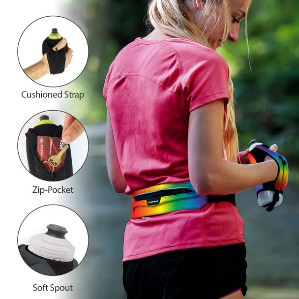 AMPHIPOD Hydraform Handheld  Ergo-Lite 16oz Black Water Bottle