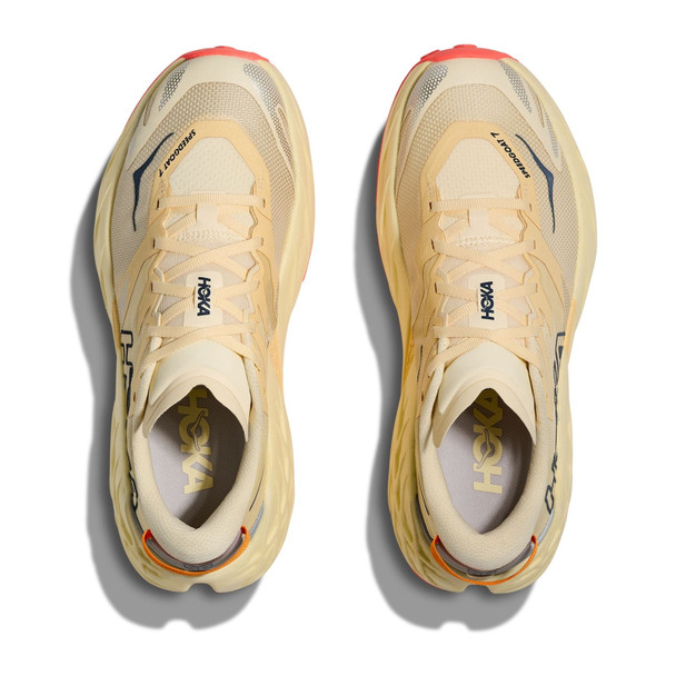 HOKA Women's Speedgoat 7 Vintage Yellow/Neon Flame Running Shoes