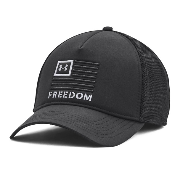 UNDER ARMOUR Men's Freedom Black/Black/Steel Trucker Cap 1351640-001-OSFA