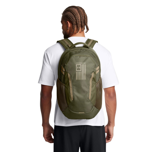 UNDER ARMOUR Hustle 6.0 Freedom Marine OD Green/Bayou Backpack (1387535-390-OSFM)