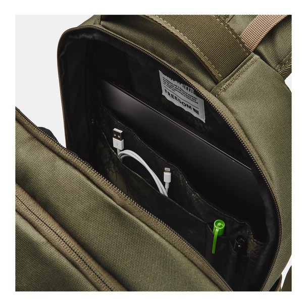 UNDER ARMOUR Hustle 6.0 Freedom Marine OD Green/Bayou Backpack (1387535-390-OSFM)