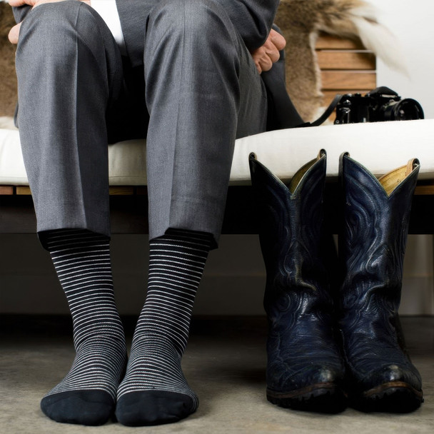 Pinstripe Charcoal/White