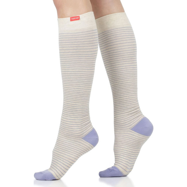 Pinstripe Heathered Oat/Lavender