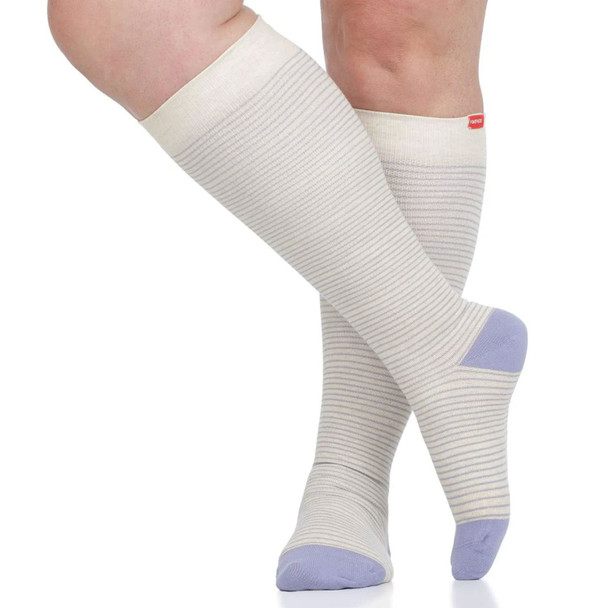 Pinstripe Heathered Oat/Lavender