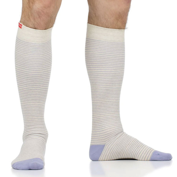 Pinstripe Heathered Oat/Lavender